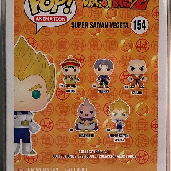 Funko Pop! Animation 154 Super Saiyan Vegeta Red Chrome Shared SDCC w/Protector - Picture 2 of 3